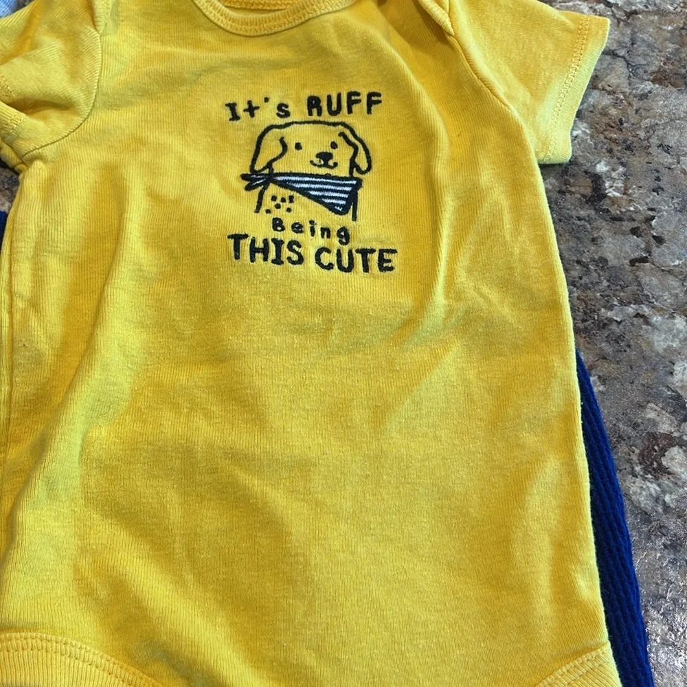 5 pcs CARTERS Baby Boys BUNDLE  jumpers &  Onesies 1 set w matching pants SZ 3M
